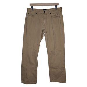 Chaps Pants Mens 34x30 Khaki 5 Pocket Twill Straight Leg Tan Casual Cotton Beige